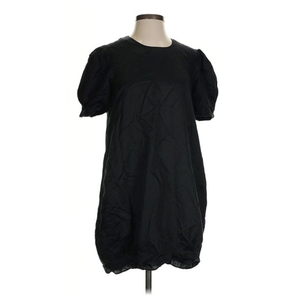 Twelve by Twelve Black Cotton/Silk‎ Blend LBD Dress Sz S Minimalist Quiet Luxury